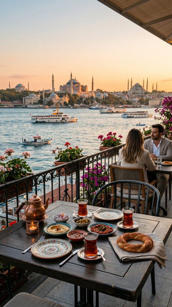 A scene in Turkey where a vast landscape meets a small, personal moment at the table