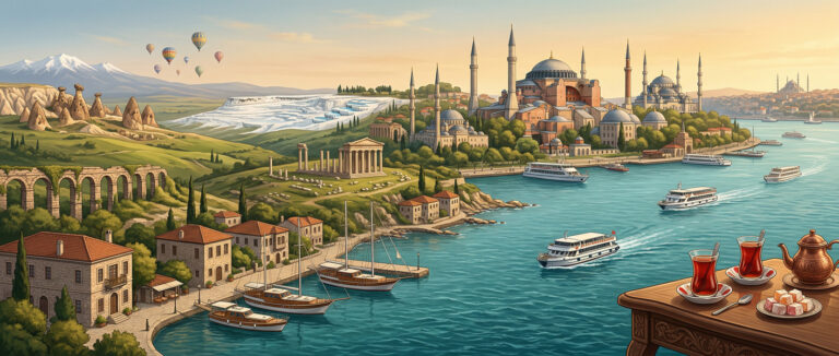Panoramic artwork uniting Turkey's urban, coastal, historical and everyday layers